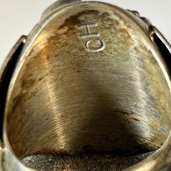 Cody Hunter CH Eagle Black Onyx Navajo NOS Sterling Mens Ring Sz 11 - Picture 8 of 12